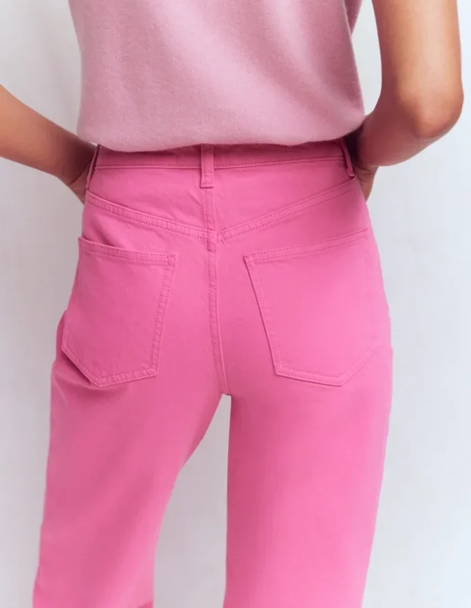 High Rise Column Leg Jeans Bright Pink High Rise Column Leg Jeans Bright Pink