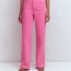 High Rise Column Leg Jeans Bright Pink High Rise Column Leg Jeans Bright Pink