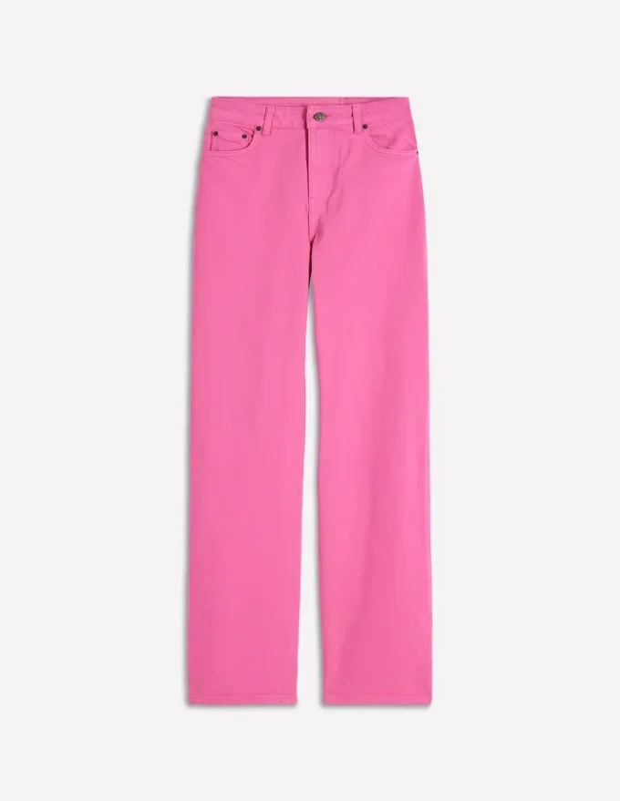 High Rise Column Leg Jeans Bright Pink High Rise Column Leg Jeans Bright Pink