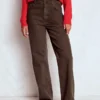 High Rise Column Leg Jeans Chocolate Brown High Rise Column Leg Jeans Chocolate Brown
