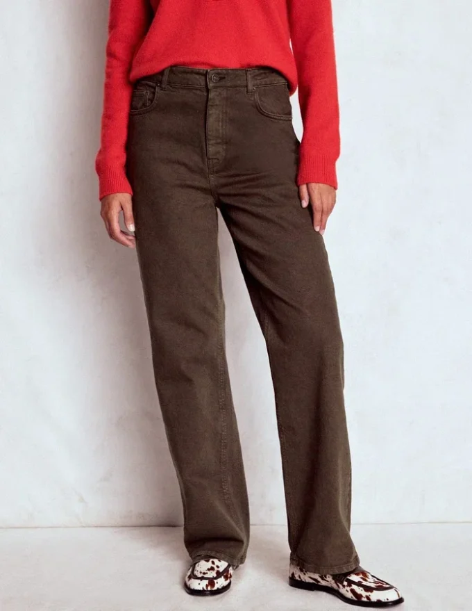High Rise Column Leg Jeans Chocolate Brown High Rise Column Leg Jeans Chocolate Brown
