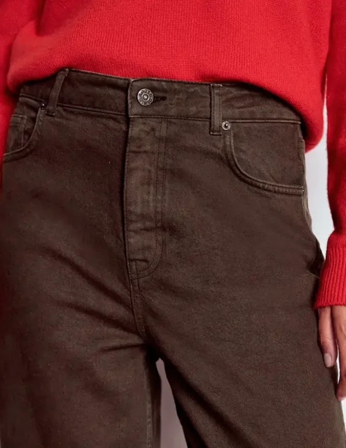 High Rise Column Leg Jeans Chocolate Brown High Rise Column Leg Jeans Chocolate Brown