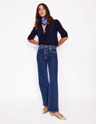 High Rise Column Leg Jeans Dark Vintage