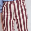 High Rise Column Leg Jeans Maroon and Ivory Stripe High Rise Column Leg Jeans Maroon and Ivory Stripe