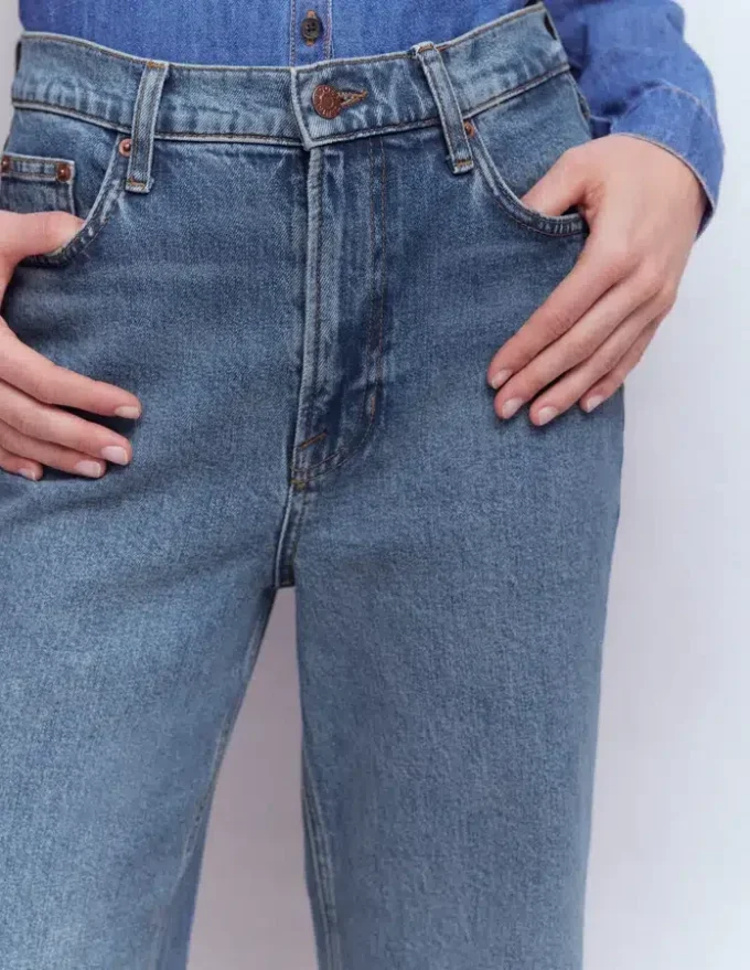 High Rise Column Leg Jeans Mid Vintage High Rise Column Leg Jeans Mid Vintage