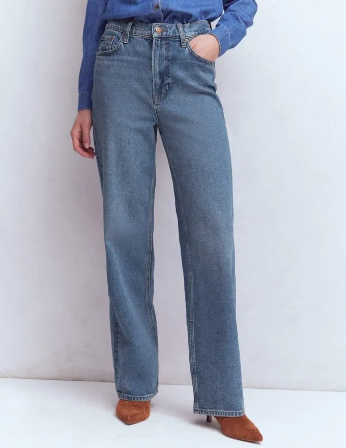 High Rise Column Leg Jeans Mid Vintage High Rise Column Leg Jeans Mid Vintage