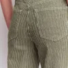 High Rise Column Leg Jeans Olive Ecru Stripe