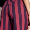 High Rise Column Leg Jeans Red and Navy Stripe High Rise Column Leg Jeans Red and Navy Stripe