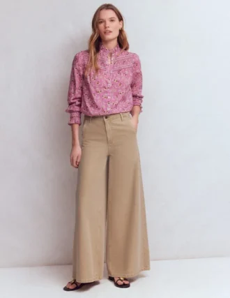 High Rise Palazzo Jeans Cappuccino