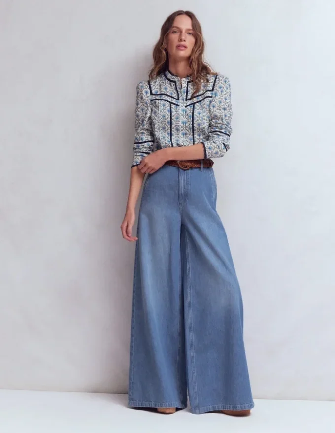 High Rise Palazzo Jeans Light Wash High Rise Palazzo Jeans Light Wash