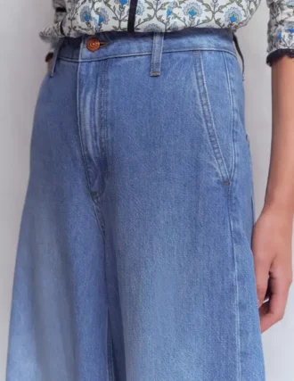 High Rise Palazzo Jeans Light Wash