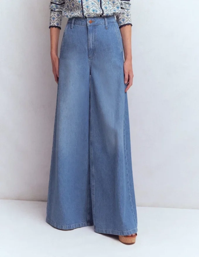High Rise Palazzo Jeans Light Wash High Rise Palazzo Jeans Light Wash