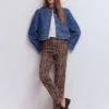 High Rise Straight Jeans Animal Print High Rise Straight Jeans Animal Print
