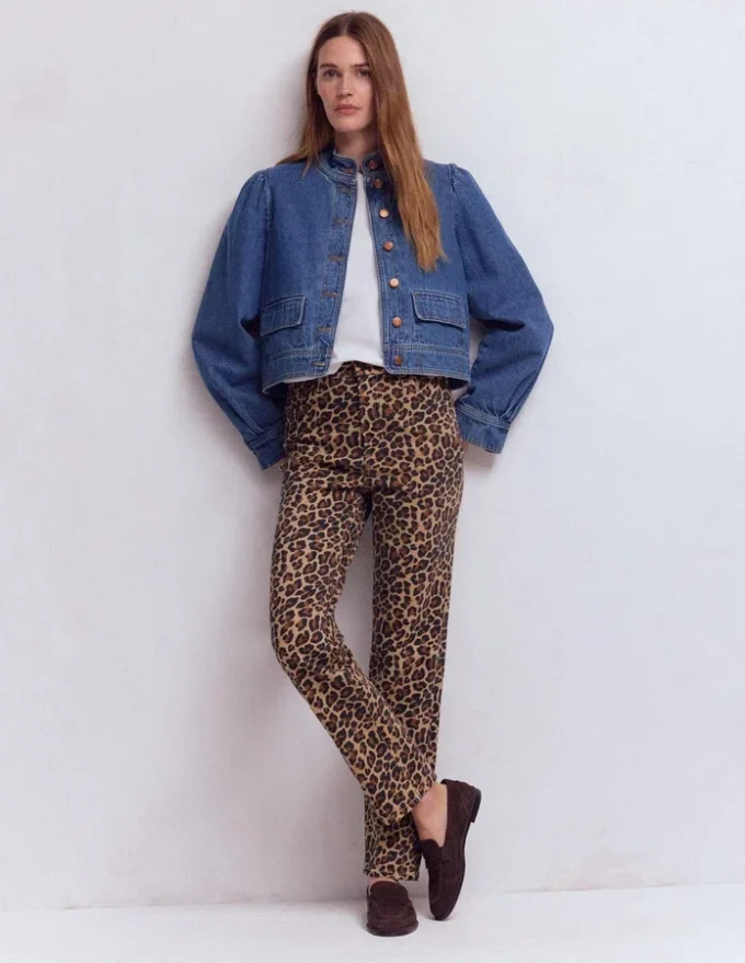 High Rise Straight Jeans Animal Print High Rise Straight Jeans Animal Print