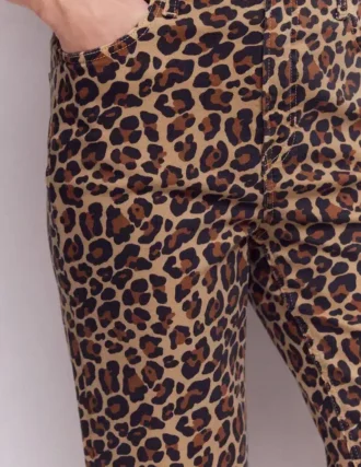 High Rise Straight Jeans Animal Print