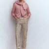 High Rise Straight Jeans Brown Ecru Stripe High Rise Straight Jeans Brown Ecru Stripe