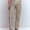 High Rise Straight Jeans Brown Ecru Stripe High Rise Straight Jeans Brown Ecru Stripe