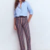 High Rise Straight Jeans Navy & Red Stripe High Rise Straight Jeans Navy & Red Stripe