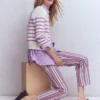 High Rise Straight Jeans Pink, Blue & Ivory Stripe High Rise Straight Jeans Pink, Blue & Ivory Stripe