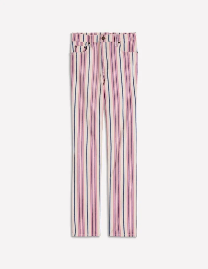 High Rise Straight Jeans Pink, Blue & Ivory Stripe High Rise Straight Jeans Pink, Blue & Ivory Stripe