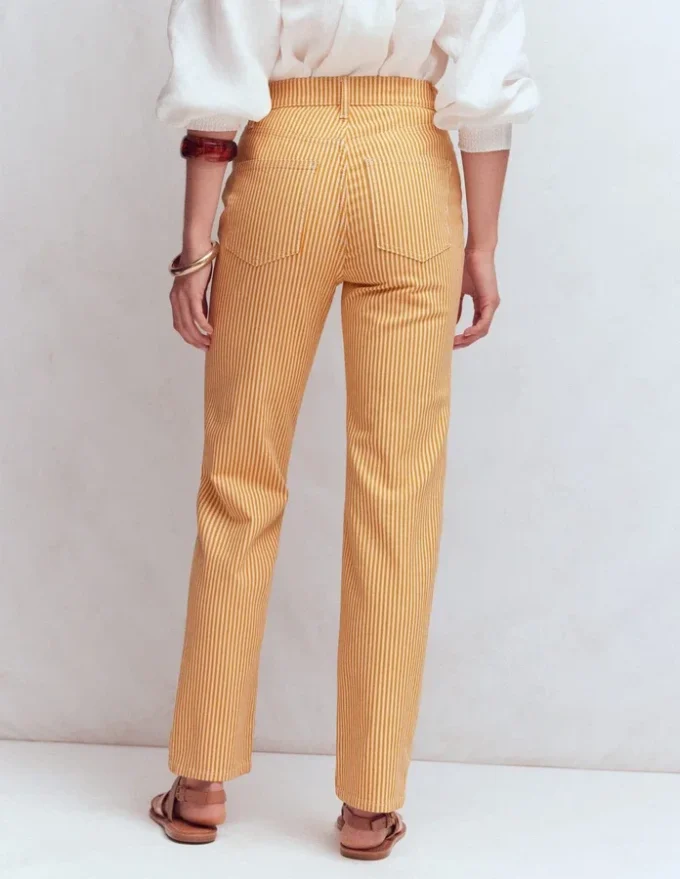 High Rise Straight Jeans Yellow Stripe High Rise Straight Jeans Yellow Stripe