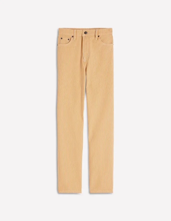 High Rise Straight Jeans Yellow Stripe High Rise Straight Jeans Yellow Stripe