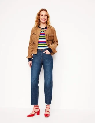High Rise Straight Leg Jeans Indigo Rinse
