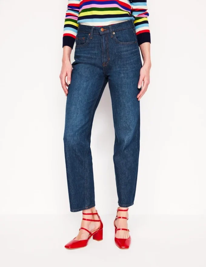 High Rise Straight Leg Jeans Indigo Rinse High Rise Straight Leg Jeans Indigo Rinse