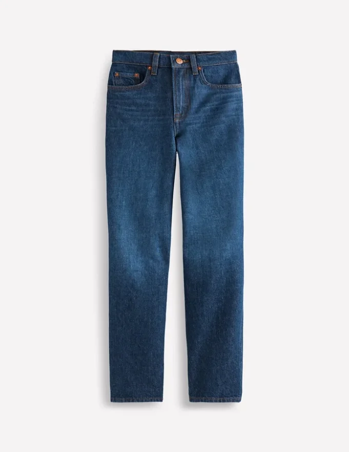 High Rise Straight Leg Jeans Indigo Rinse High Rise Straight Leg Jeans Indigo Rinse