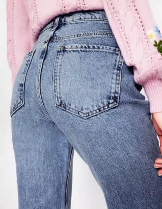 High Rise Straight Leg Jeans Light Vintage