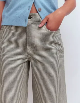 High Rise Wide Leg Jeans Blue Stripe High Rise Wide Leg Jeans Blue Stripe