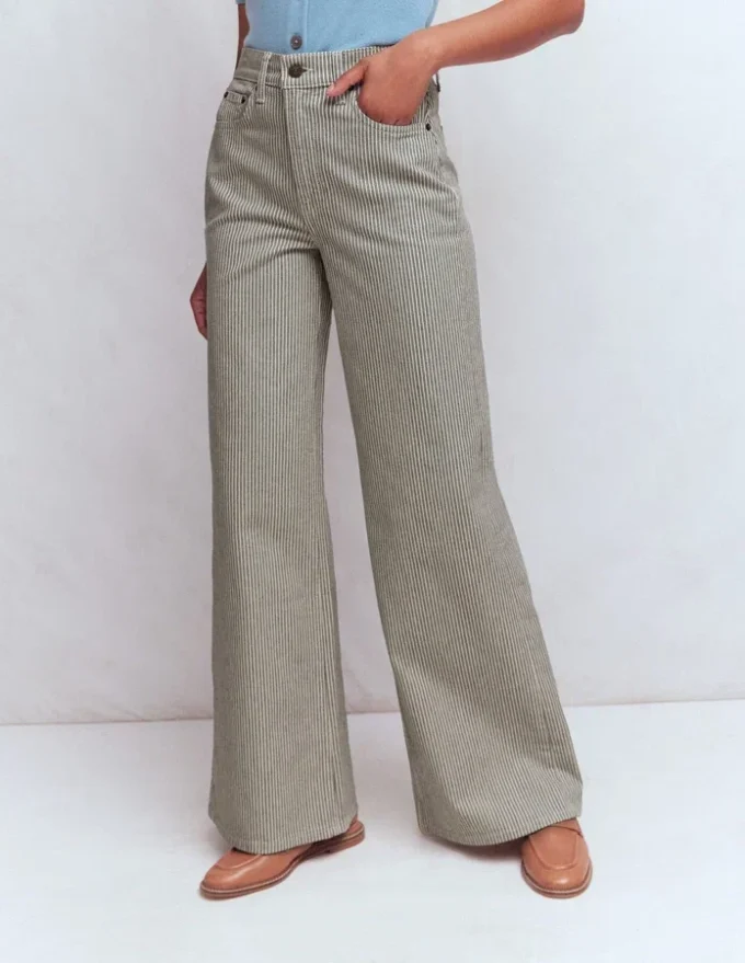 High Rise Wide Leg Jeans Blue Stripe High Rise Wide Leg Jeans Blue Stripe