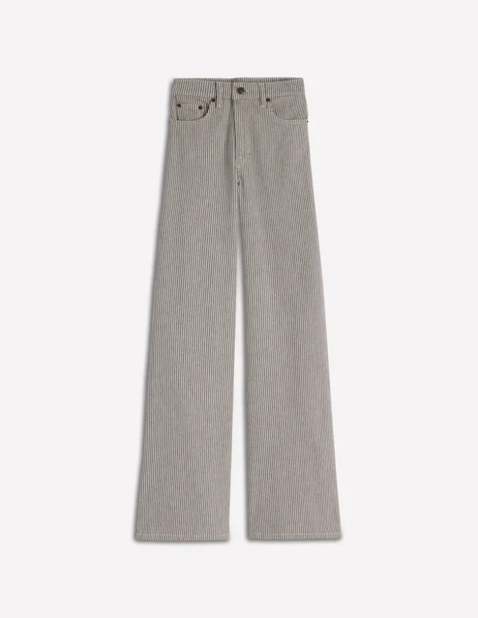 High Rise Wide Leg Jeans Blue Stripe High Rise Wide Leg Jeans Blue Stripe