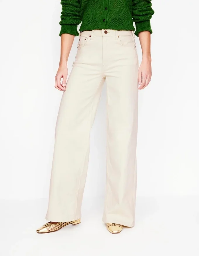 High Rise Wide Leg Jeans Ecru High Rise Wide Leg Jeans Ecru