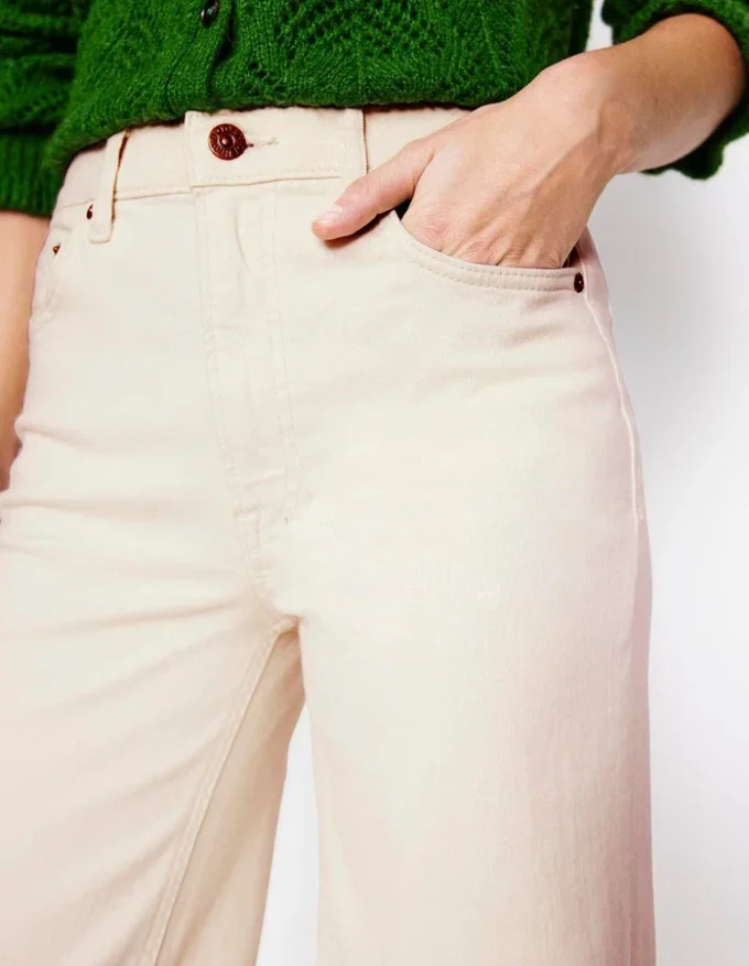 High Rise Wide Leg Jeans Ecru High Rise Wide Leg Jeans Ecru