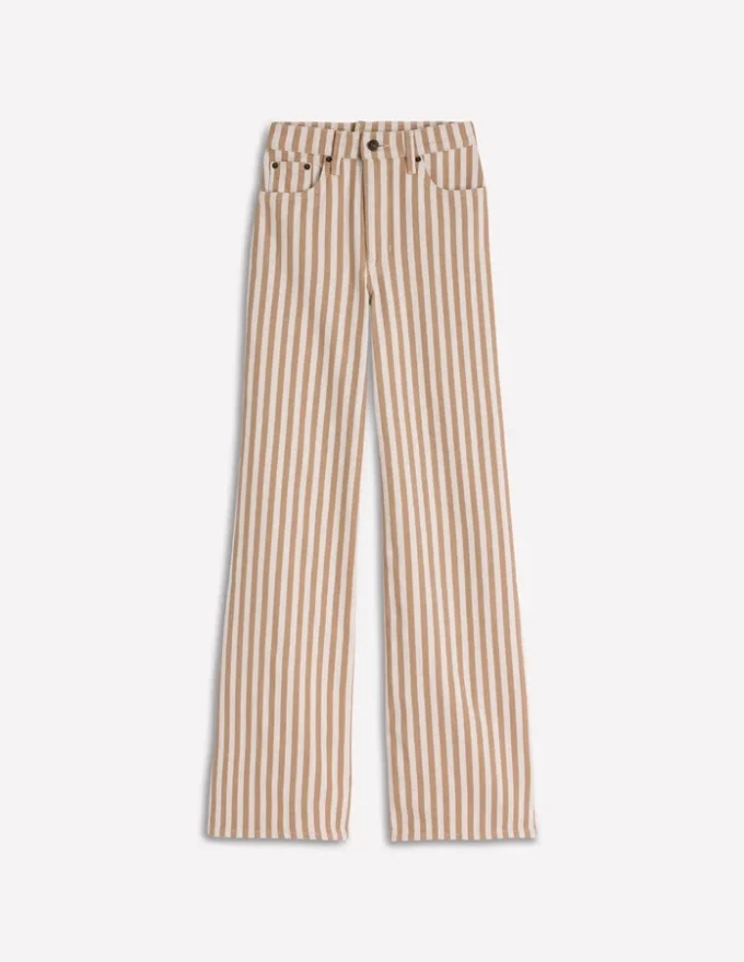 High Rise Wide Leg Jeans Ecru Tan Stripe High Rise Wide Leg Jeans Ecru Tan Stripe