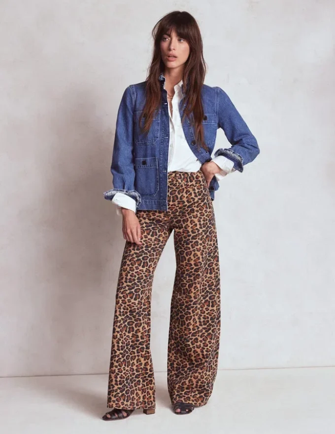 High Rise Wide Leg Jeans Leopard Print High Rise Wide Leg Jeans Leopard Print