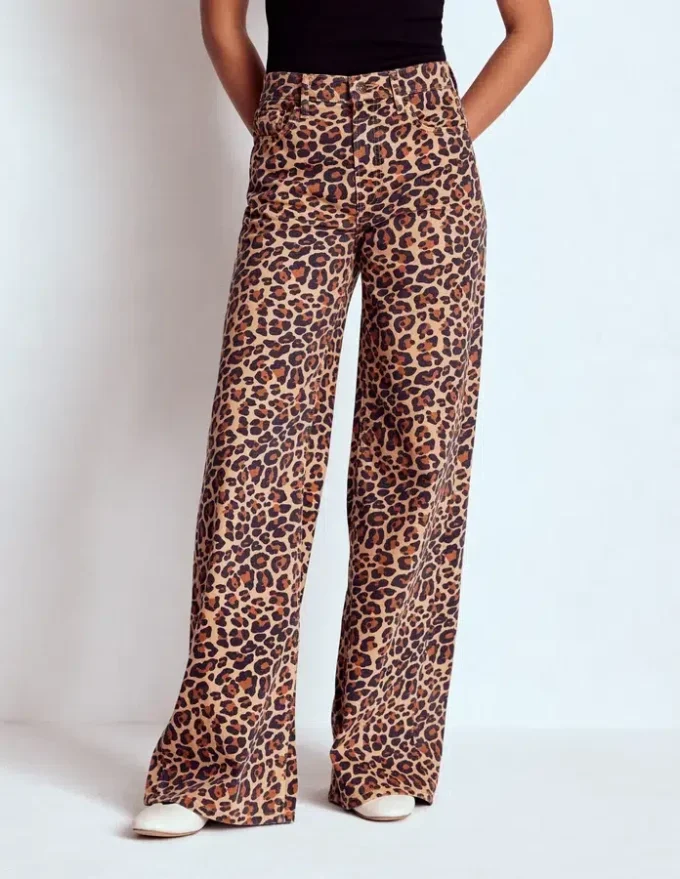 High Rise Wide Leg Jeans Leopard Print High Rise Wide Leg Jeans Leopard Print