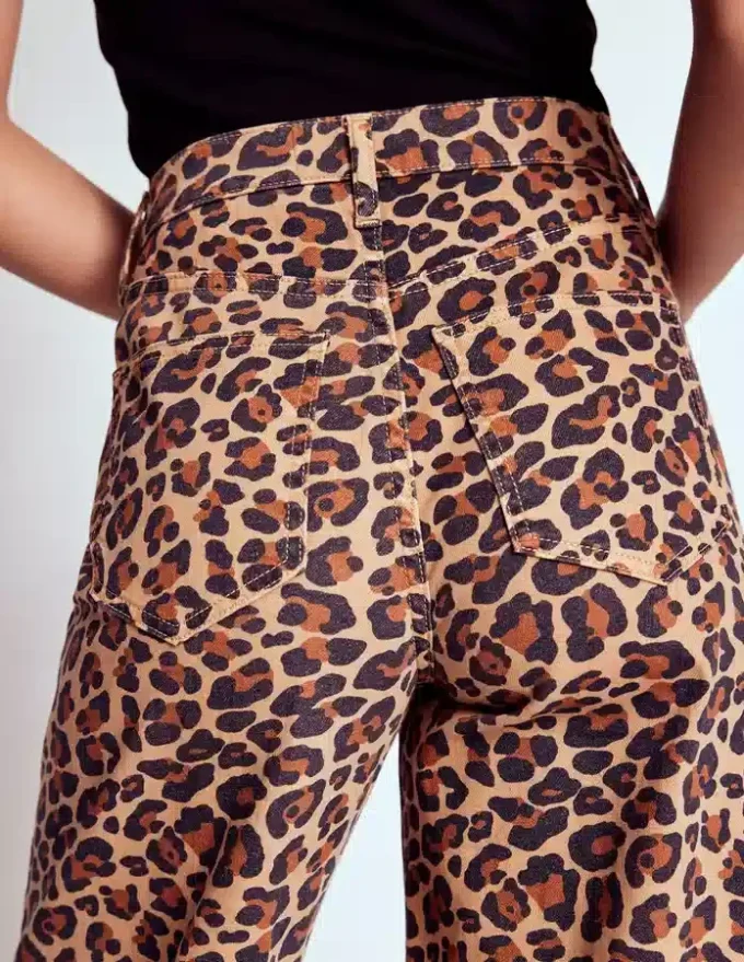 High Rise Wide Leg Jeans Leopard Print High Rise Wide Leg Jeans Leopard Print