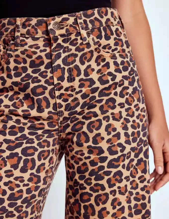 High Rise Wide Leg Jeans Leopard Print High Rise Wide Leg Jeans Leopard Print
