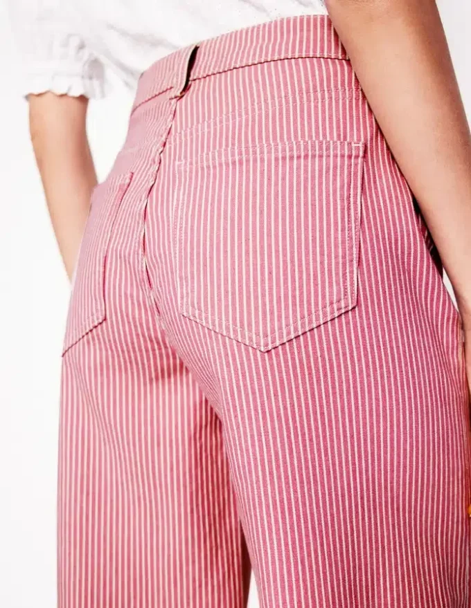 High Rise Wide Leg Jeans Pink Stripe High Rise Wide Leg Jeans Pink Stripe