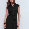 Honor Short Jersey Shirt Dress Black Honor Short Jersey Shirt Dress Black