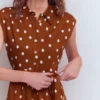Honor Short Jersey Shirt Dress Cognac, Painted Dot Spaced Honor Short Jersey Shirt Dress Cognac, Painted Dot Spaced