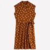 Honor Short Jersey Shirt Dress Cognac, Painted Dot Spaced Honor Short Jersey Shirt Dress Cognac, Painted Dot Spaced