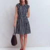 Honor Short Jersey Shirt Dress Navy and White Stripe Honor Short Jersey Shirt Dress Navy and White Stripe