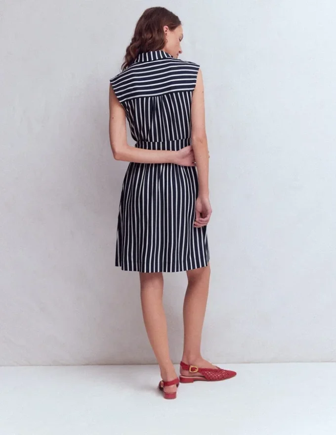 Honor Short Jersey Shirt Dress Navy and White Stripe Honor Short Jersey Shirt Dress Navy and White Stripe