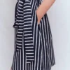 Honor Short Jersey Shirt Dress Navy and White Stripe Honor Short Jersey Shirt Dress Navy and White Stripe