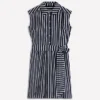 Honor Short Jersey Shirt Dress Navy and White Stripe Honor Short Jersey Shirt Dress Navy and White Stripe