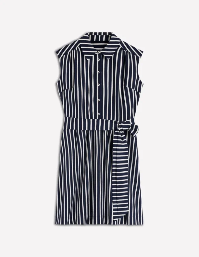 Honor Short Jersey Shirt Dress Navy and White Stripe Honor Short Jersey Shirt Dress Navy and White Stripe