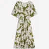 Imelda Kimono Jersey Dress Olive, Botanical Flourish Mono Imelda Kimono Jersey Dress Olive, Botanical Flourish Mono